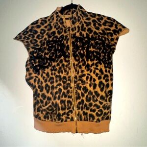 L.A.M.B Leopard Hoodie -Fall ‘05 Rare Vintage Made Sleeveless Gwen Stefani y2k